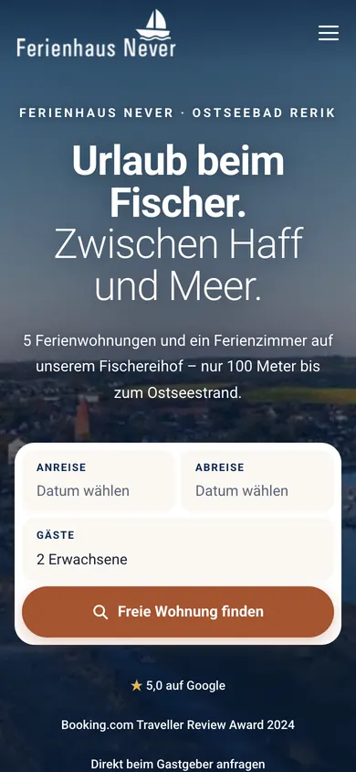 Ferienhaus Never auf dem Smartphone