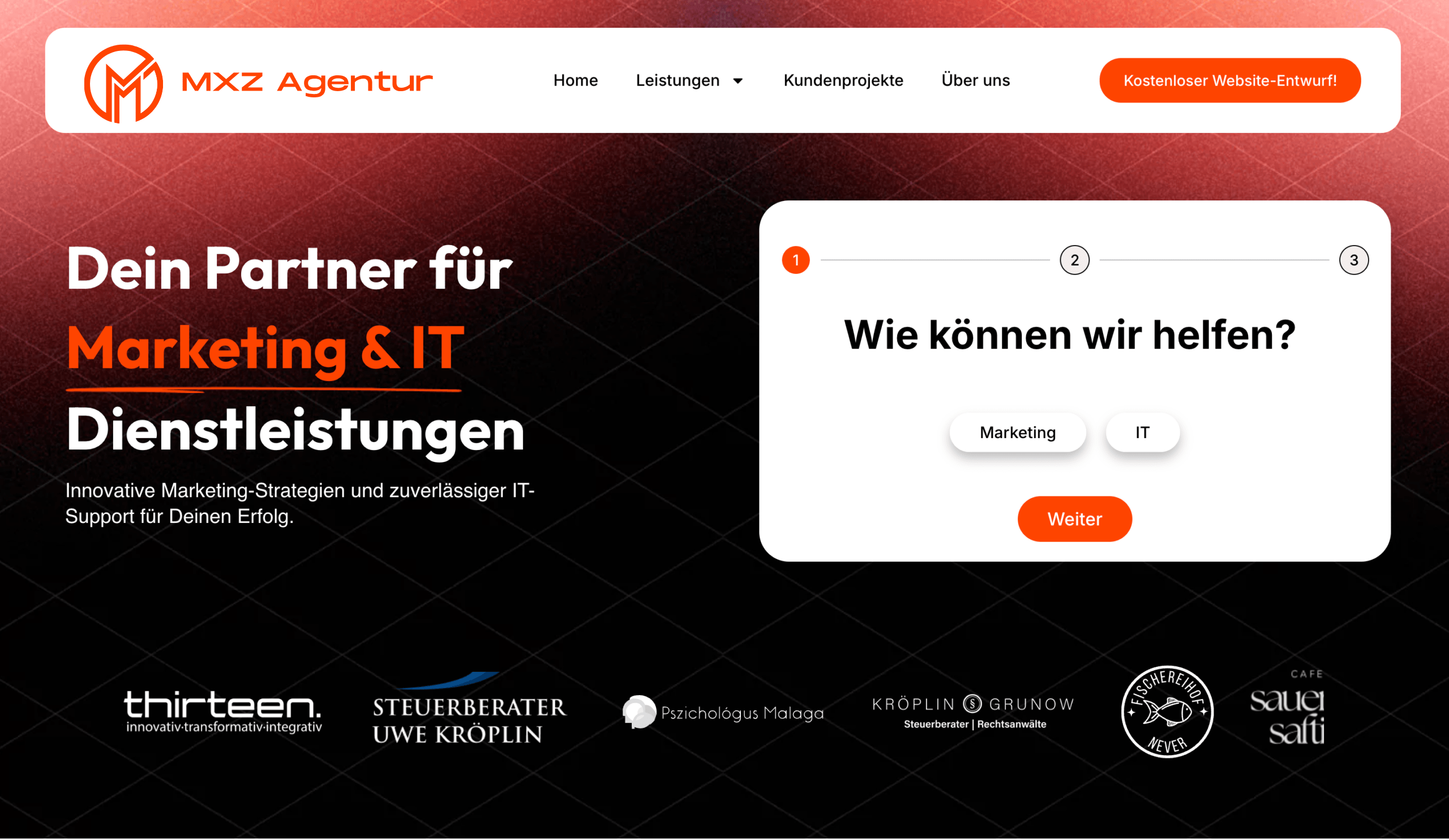 MXZ Agentur Website Vorschau
